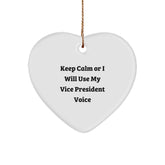 Funny Vice President Gifts for Men, Vice President Heart Ornament, Keep 'Calm' Gift for Husband, Friends, Coworkers, Family from Men, Women, Friends, Coworkers, Family - Image 1